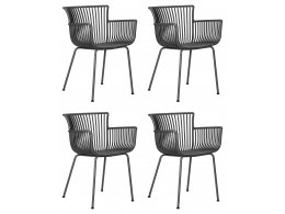 Набор 4 шт Стул обеденный DOBRIN ROSS, темно-серый (GR-04) без подушки