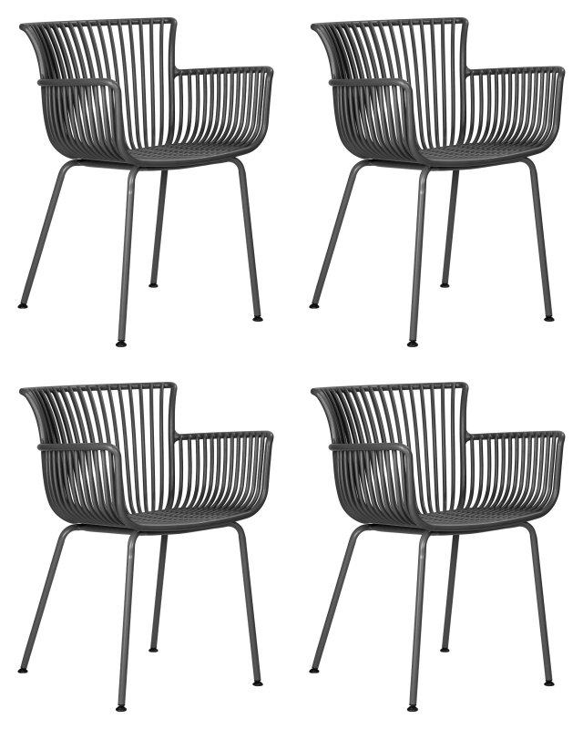 Набор 4 шт Стул обеденный DOBRIN ROSS, темно-серый (GR-04) без подушки