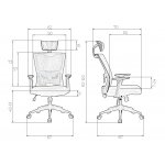 Офисное кресло для персонала DOBRIN NIXON, чёрный, серая сетка