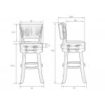 Набор 2 шт Вращающийся полубарный стул DOBRIN JOHN COUNTER, капучино, черный