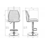 Набор 2 шт Стул барный DOBRIN PETER, серая ткань AAA 001