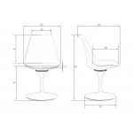 Стул обеденный DOBRIN TULIP, черное основание, цвет черный (B-03)