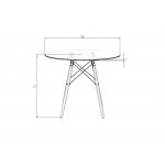 Стол обеденный DOBRIN CHELSEA`90 GLASS, ножки светлый бук, столешница стекло