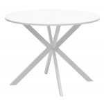 Стол ВЕГА D100 Белый, стекло/ белый каркас М-City