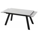 Стол МОРИС-2 140 MATTE БЕЛЫЙ МРАМОР, керамика / Черный каркас, М-City
