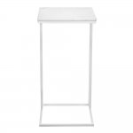 Придиванный столик Loft 35x35см, белый мрамор с белыми ножками