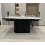 Стол АРИЯ 160 PANDORA LIGHT, керамика / Черный каркас М-City