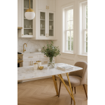 Стол обеденный Соар-2 F-1690,180х90х76 см, серо-золотая керамика/золото