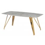 Стол обеденный Соар-2 F-1690,180х90х76 см, серо-золотая керамика/золото