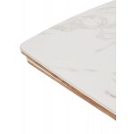 Стол РАНДЕВУ 160 БЕЛЫЙ МРАМОР МАТОВЫЙ 9806035 , керамика / Черный, Орех эко, М-City