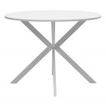 Стол ВЕГА D100 Белый, стекло/ белый каркас М-City