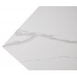 Стол МОРИС-2 140 MATTE БЕЛЫЙ МРАМОР, керамика / Черный каркас, М-City