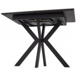 Стол КОМИЛЬФО МИНИ 100 БЕЛЫЙ МРАМОР с прожилками латте, керамика / ЧЕРНЫЙ, М-City