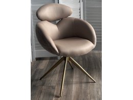 Стул ГУННАР (GUNNAR) 360 град, цвет БЕЖЕВЫЙ VEGA-11 / MIAMI-160, ткань / ШАМПАНЬ каркас, ®DISAUR