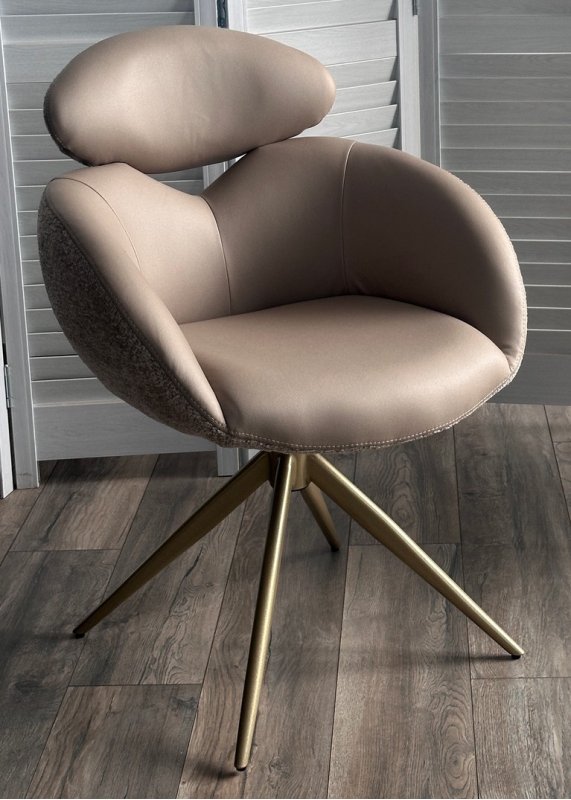 Стул ГУННАР (GUNNAR) 360 град, цвет БЕЖЕВЫЙ VEGA-11 / MIAMI-160, ткань / ШАМПАНЬ каркас, ®DISAUR Стул ГУННАР (GUNNAR) 360 град, цвет БЕЖЕВЫЙ VEGA-11 / MIAMI-160, ткань / ШАМПАНЬ каркас, ®DISAUR