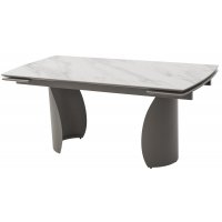 Стол ОЛЬХОН 180 БЕЛЫЙ МРАМОР АКТИВНЫЙ , керамика / Латте каркас, М-City