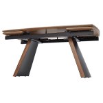 Стол РАНДЕВУ 160 БЕЛЫЙ МРАМОР МАТОВЫЙ 9806035 , керамика / Черный, Орех эко, М-City