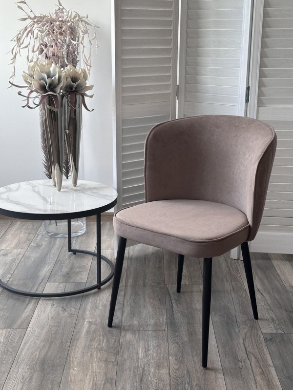 Стул МИЛАНО B5 Капучино, велюр / черный каркас, М-City