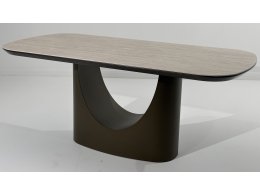 Стол CRESPO 180  TRAVERTINE CA086, керамика / Темное золото, ®DISAUR