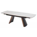 Стол РАНДЕВУ 160 БЕЛЫЙ МРАМОР МАТОВЫЙ 9806035 , керамика / Черный, Орех эко, М-City