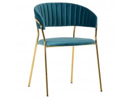Стул Turin бирюзовый с золотыми ножками