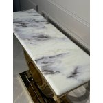 Стол-консоль Лира IST-806,120х40х76 см, небесный белый/золотой