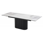 Стол АРИЯ 160 PANDORA LIGHT, керамика / Черный каркас М-City