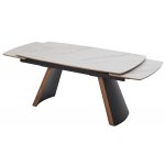 Стол РАНДЕВУ 160 БЕЛЫЙ МРАМОР МАТОВЫЙ 9806035 , керамика / Черный, Орех эко, М-City