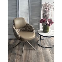 Стул ГРЕЙС (GRACE) 360 град. цвет ТЕМНЫЙ ЛАТТЕ 36-14 / HUNTER-400, экокожа/ ткань / ЛАТТЕ, ®DISAUR
