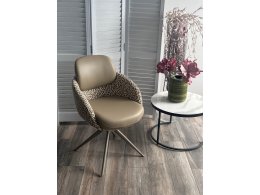 Стул ГРЕЙС (GRACE) 360 град. цвет ТЕМНЫЙ ЛАТТЕ 36-14 / HUNTER-400, экокожа/ ткань / ЛАТТЕ, ®DISAUR