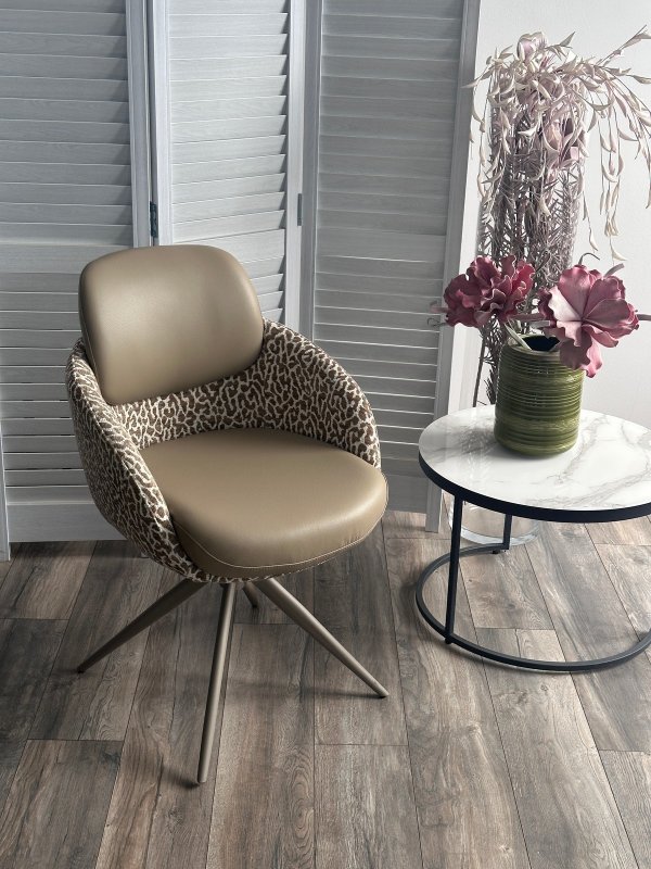 Стул ГРЕЙС (GRACE) 360 град. цвет ТЕМНЫЙ ЛАТТЕ 36-14 / HUNTER-400, экокожа/ ткань / ЛАТТЕ, ®DISAUR