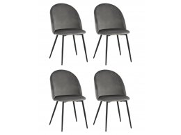 Стул Lilly велюр антрацитовый 4 шт.