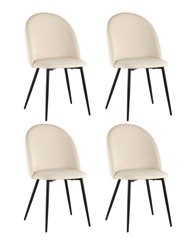 Стул Lilly велюр бежевый 4 шт.