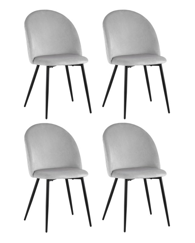 Стул Lilly велюр серебристый 4 шт. Стул Lilly велюр серебристый 4 шт.
