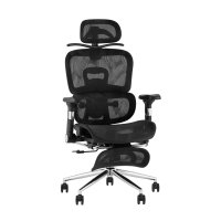 Кресло офисное TopChairs Stich с оттоманкой, черный Кресло офисное TopChairs Stich с оттоманкой, черный