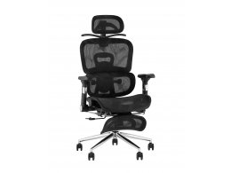 Кресло офисное TopChairs Stich с оттоманкой, черный