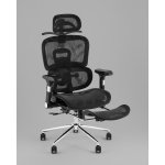 Кресло офисное TopChairs Stich с оттоманкой, черный