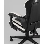 Кресло спортивное TopChairs Prophet с оттоманкой черно-белый