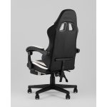 Кресло спортивное TopChairs Prophet с оттоманкой черно-белый