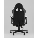 Кресло спортивное TopChairs Prophet с оттоманкой черно-белый