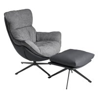 Комплект кресло HUG тёмно-серый, экокожа, шенилл с оттоманкой тёмно-серый, экокожа Комплект кресло HUG тёмно-серый, экокожа, шенилл с оттоманкой тёмно-серый, экокожа