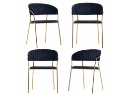 Комплект из 4-х стульев Turin чёрный с золотыми ножками