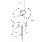 Стул барный Россо BS1451-WT, белый крем/золото