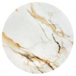 Стол Aura D110, керамогранит Calacatte gold мрамор, чёрный