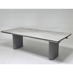 Стол АДАЖИО 240 (320) см ЭЛЛИПС VARESE ONICE, керамика / Латте каркас М-City