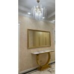 Стол-консоль Лира IST-806,120х40х76 см, небесный белый/золотой