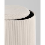 Пуф Эмили с ящиком серебро вельвет молочный