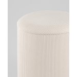 Пуф Эмили с ящиком серебро вельвет молочный