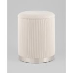 Пуф Эмили с ящиком серебро вельвет молочный