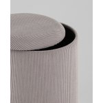 Пуф Эмили с ящиком серебро вельвет серый